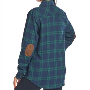 Ci Sono Plaid Button down shirt suede patch elbows